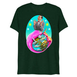 Debut garment mockup | Sea Wee Merman (Triblend) | Emerald Triblend