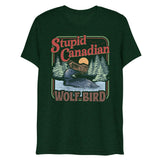 Debut garment mockup | Wolf Bird (Triblend) | Emerald Triblend