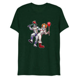 Debut garment mockup | Clowns to the Left, Jokers to the Right (Triblend) | Emerald Triblend