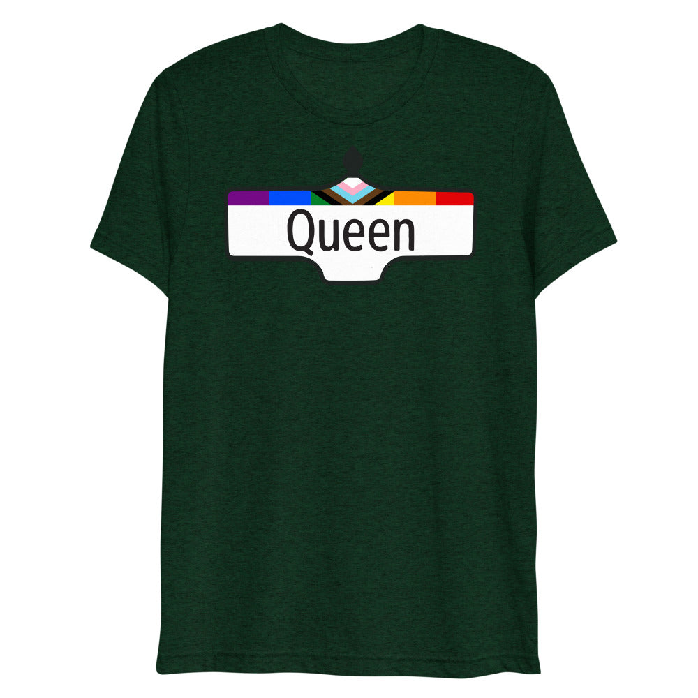Debut garment mockup | Toronto Queen (Triblend) | Emerald Triblend