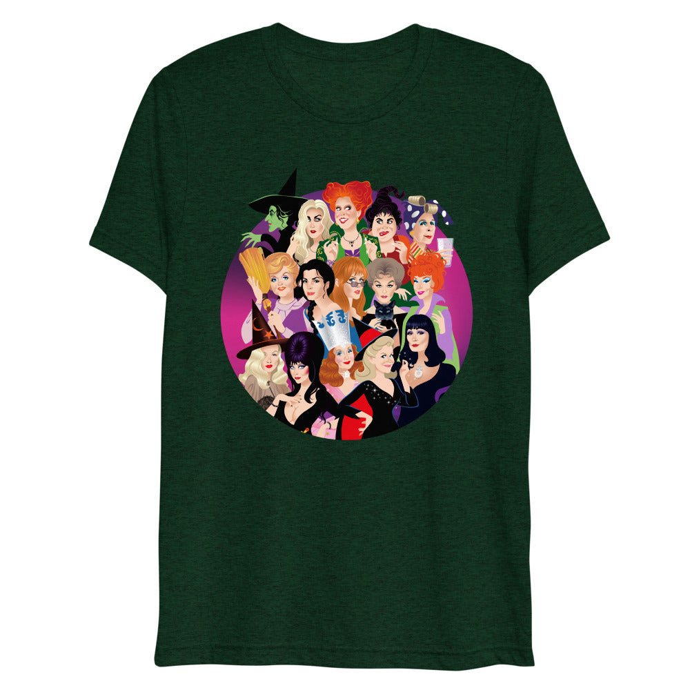 Debut garment mockup | Witch Coven (Triblend) | Emerald Triblend
