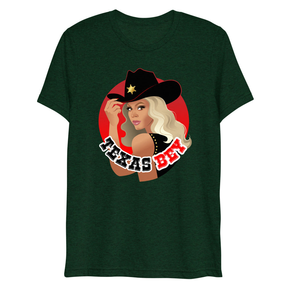 Debut garment mockup | Texas (Triblend) | Emerald Triblend
