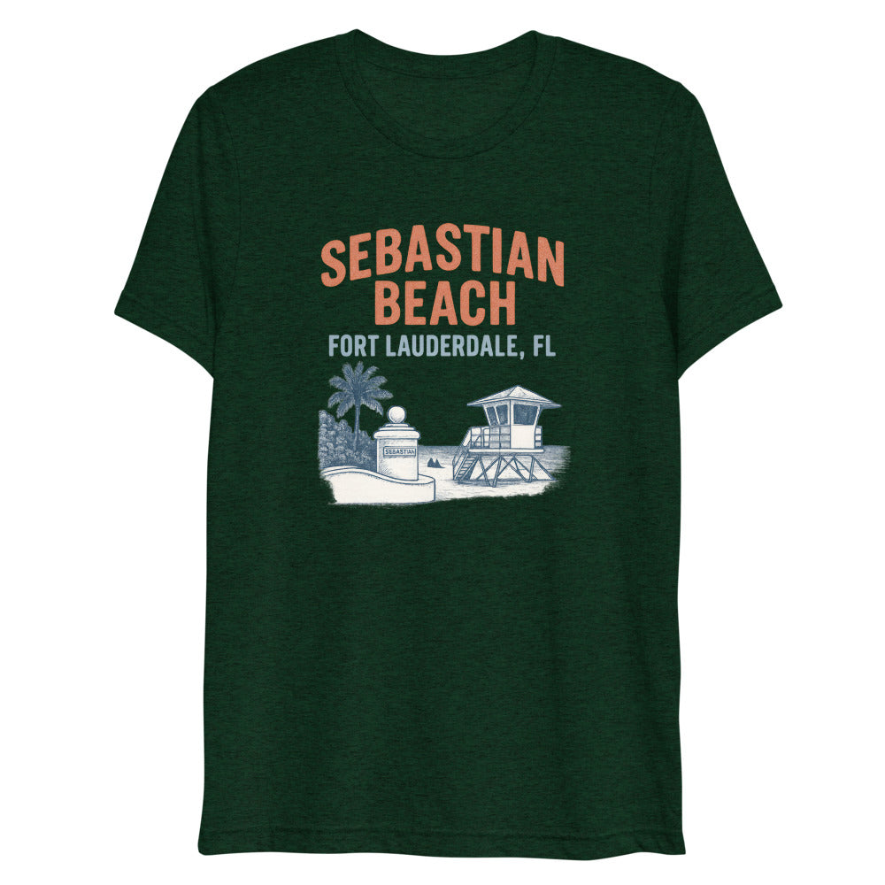 Debut garment mockup | Sebastian Beach (Triblend) | Emerald Triblend
