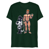 Debut garment mockup | Wag the Pup (Triblend) | Emerald Triblend