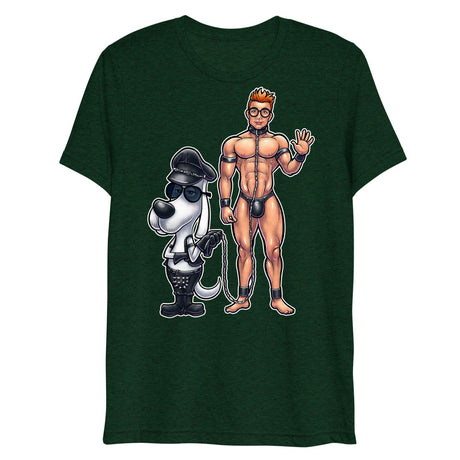 Debut garment mockup | Wag the Pup (Triblend) | Emerald Triblend