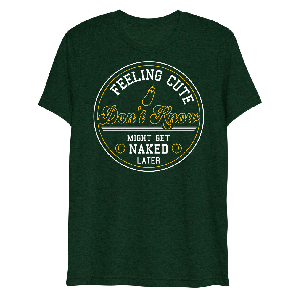 Debut garment mockup | Feeling Cute IDK (Triblend) | Emerald Triblend