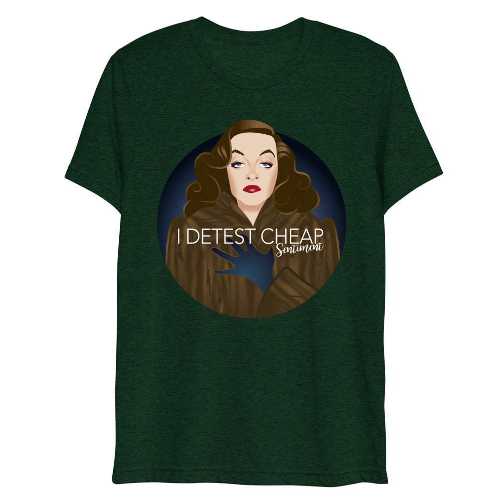 Debut garment mockup | Cheap Sentiment (Triblend) | Emerald Triblend