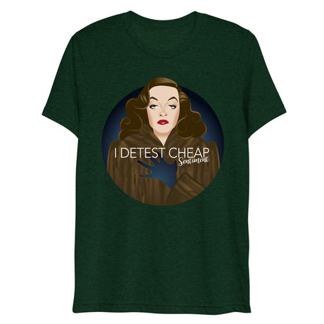 Debut garment mockup | Cheap Sentiment (Triblend) | Emerald Triblend