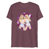 Debut garment mockup | Cell Block Pop (Triblend) | Maroon Triblend