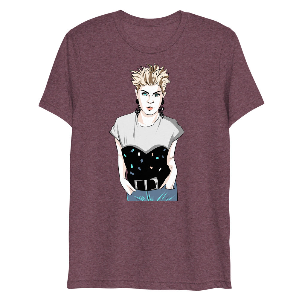 Debut garment mockup | Robyn (Triblend) | Maroon Triblend