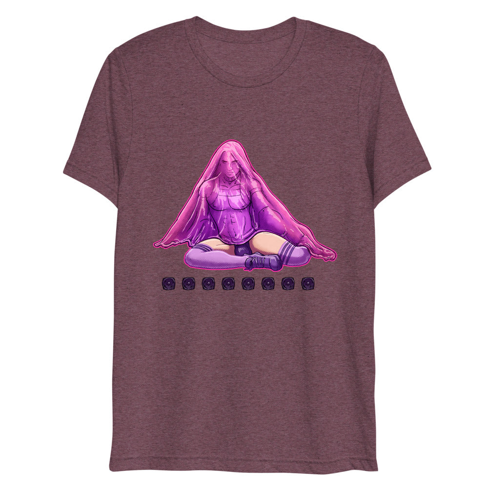 Debut garment mockup | Bless Me Daddy (Triblend) | Maroon Triblend