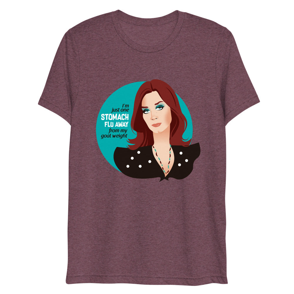 Debut garment mockup | Goal Weight (Triblend) | Maroon Triblend