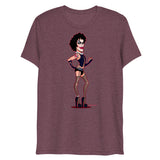 Debut garment mockup | Transylvanian (Triblend) | Maroon Triblend