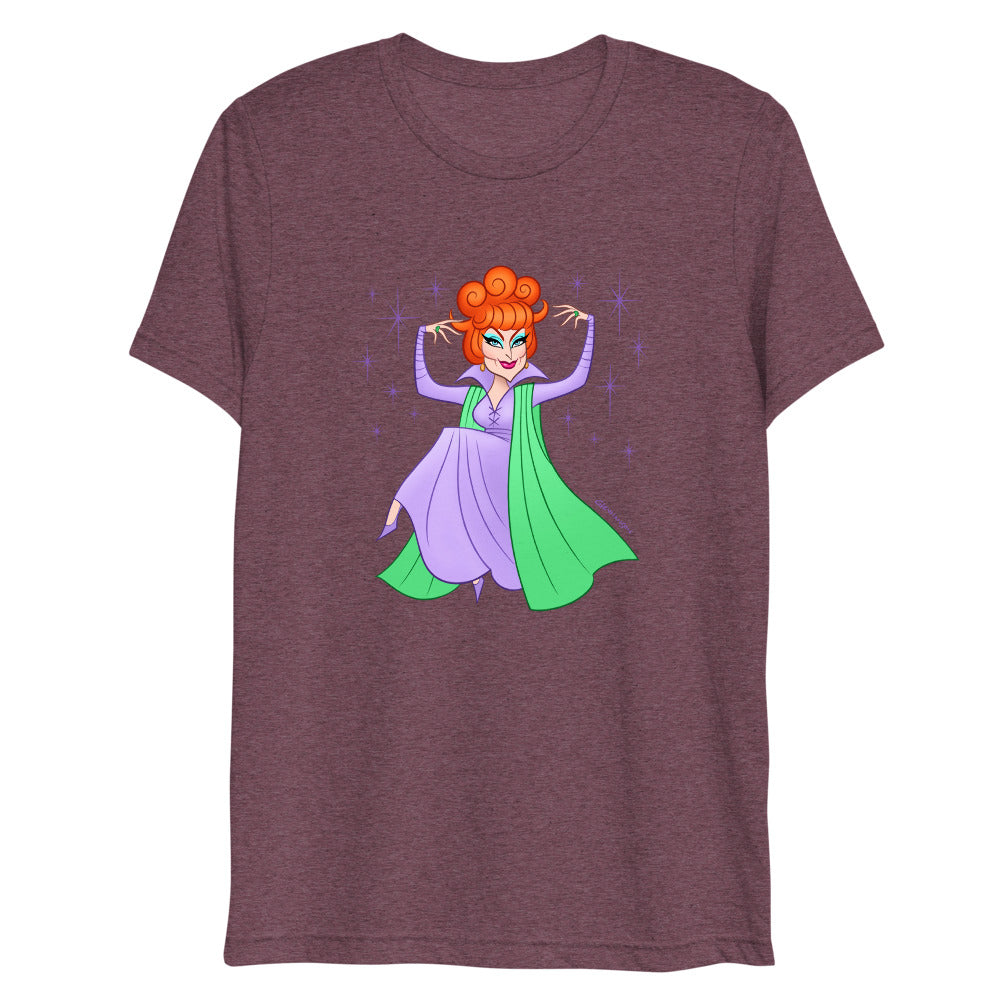 Debut garment mockup | Hello Derwood (Triblend) | Maroon Triblend
