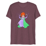 Debut garment mockup | Hello Derwood (Triblend) | Maroon Triblend