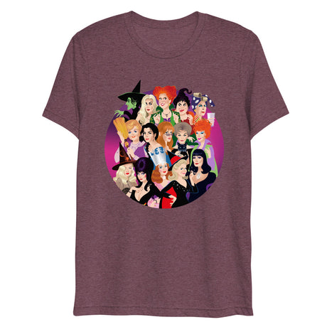 Debut garment mockup | Witch Coven (Triblend) | Maroon Triblend