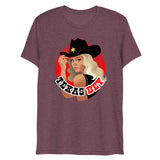 Debut garment mockup | Texas (Triblend) | Maroon Triblend