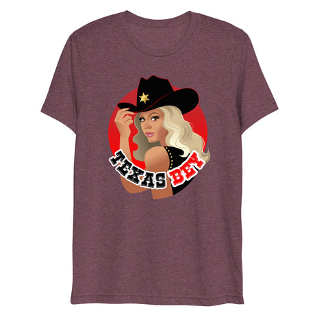 Debut garment mockup | Texas (Triblend) | Maroon Triblend