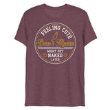 Debut garment mockup | Feeling Cute IDK (Triblend) | Maroon Triblend