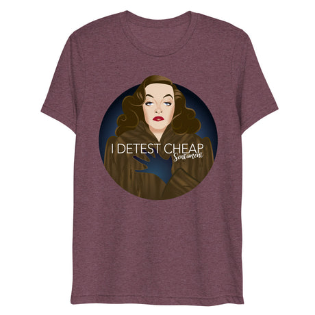 Debut garment mockup | Cheap Sentiment (Triblend) | Maroon Triblend