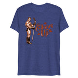 Debut garment mockup | Elbows Up (Triblend) | Navy Triblend