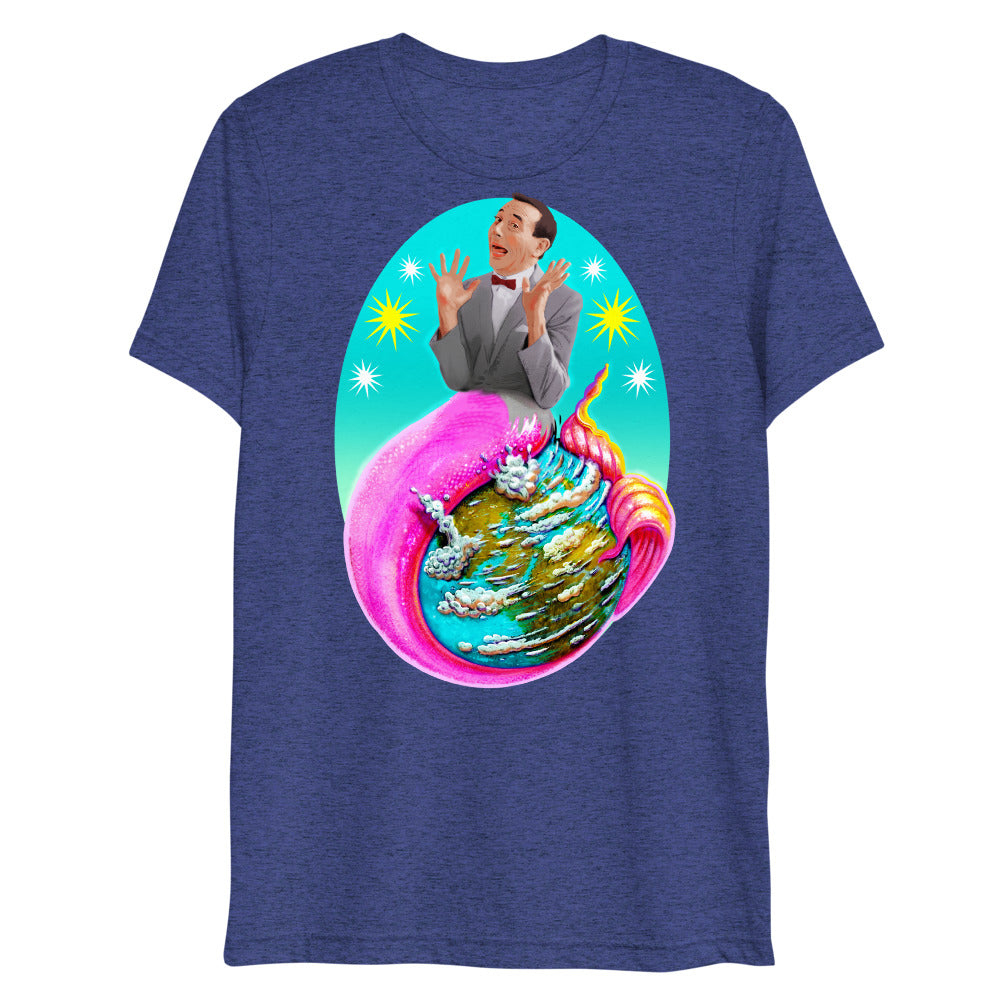 Debut garment mockup | Sea Wee Merman (Triblend) | Navy Triblend