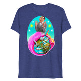 Debut garment mockup | Sea Wee Merman (Triblend) | Navy Triblend