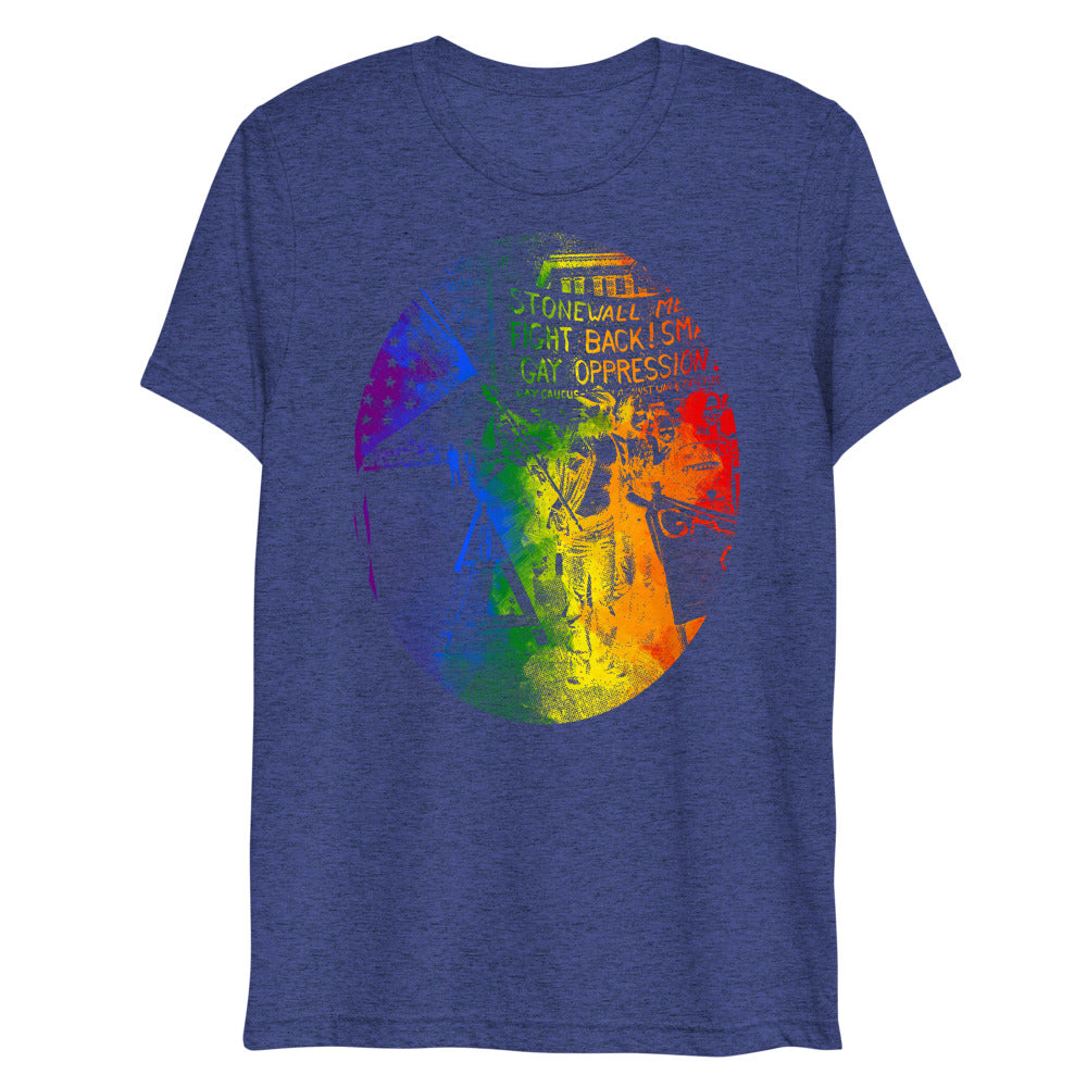 Debut garment mockup | Stonewall (Triblend) | Navy Triblend