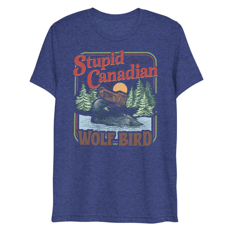 Debut garment mockup | Wolf Bird (Triblend) | Navy Triblend