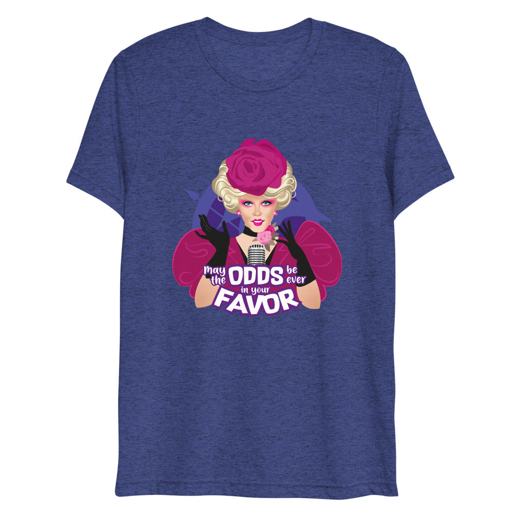 Debut garment mockup | May the Odds (Triblend) | Navy Triblend