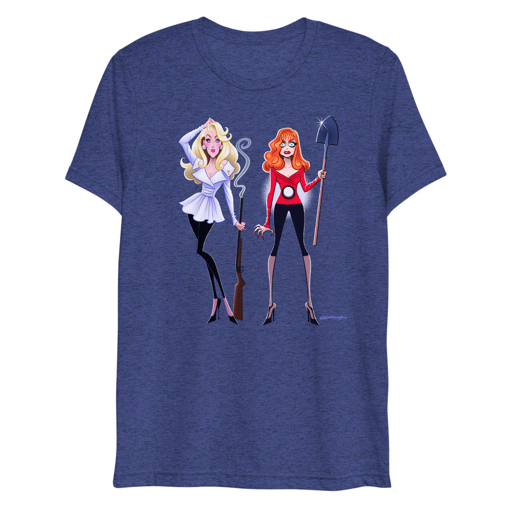 Debut garment mockup | Dead Gorgeous (Triblend) | Navy Triblend