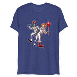 Debut garment mockup | Clowns to the Left, Jokers to the Right (Triblend) | Navy Triblend