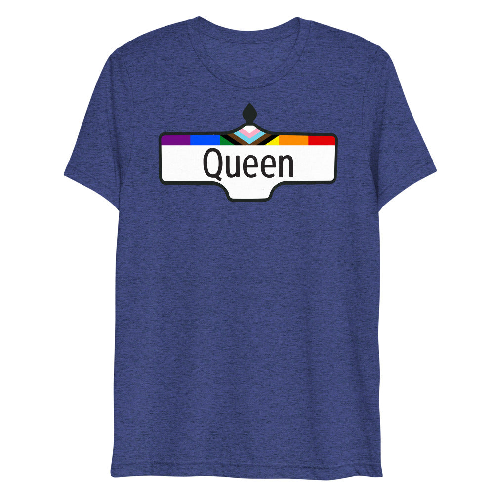 Debut garment mockup | Toronto Queen (Triblend) | Navy Triblend