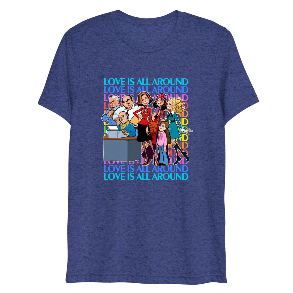 Debut garment mockup | Newsroom (Triblend) | Navy Triblend