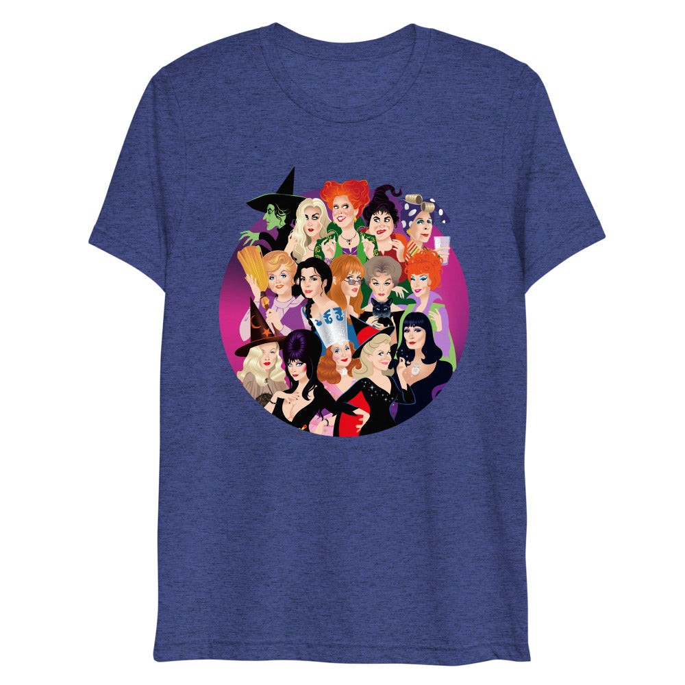 Debut garment mockup | Witch Coven (Triblend) | Navy Triblend