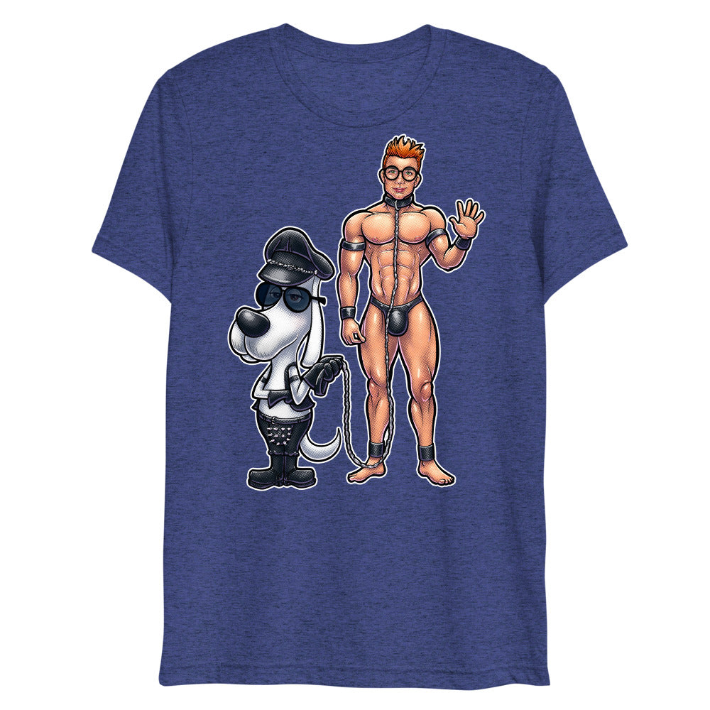 Debut garment mockup | Wag the Pup (Triblend) | Navy Triblend