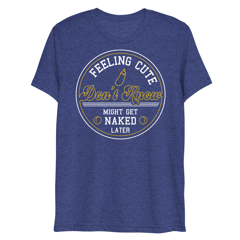 Debut garment mockup | Feeling Cute IDK (Triblend) | Navy Triblend