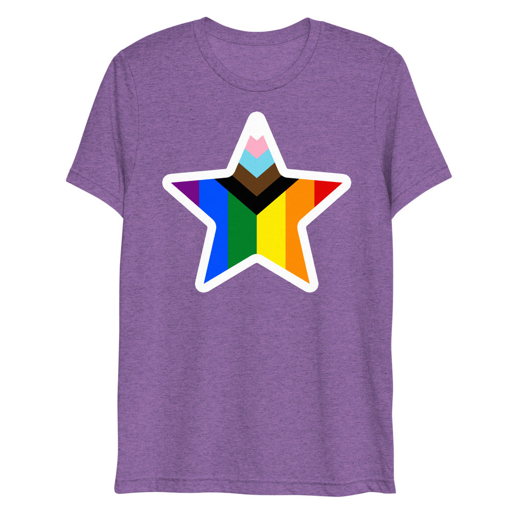 Debut garment mockup | Stars and Progress (Triblend) | Purple Triblend