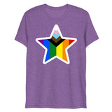 Debut garment mockup | Stars and Progress (Triblend) | Purple Triblend