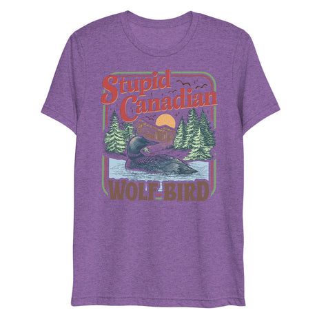 Debut garment mockup | Wolf Bird (Triblend) | Purple Triblend