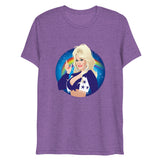 Debut garment mockup | Here Comes the Rainbow (Triblend) | Purple Triblend