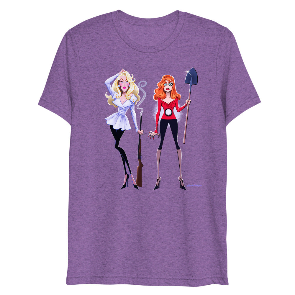 Debut garment mockup | Dead Gorgeous (Triblend) | Purple Triblend