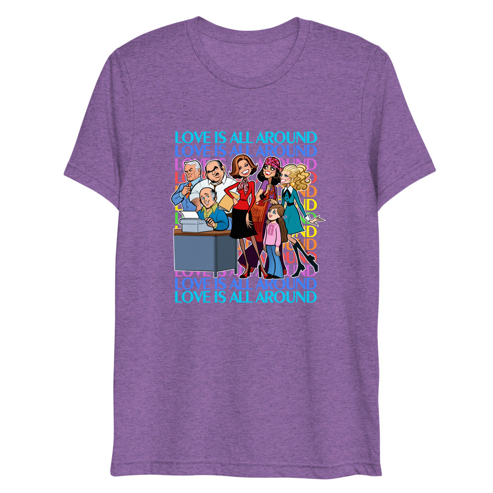 Debut garment mockup | Newsroom (Triblend) | Purple Triblend