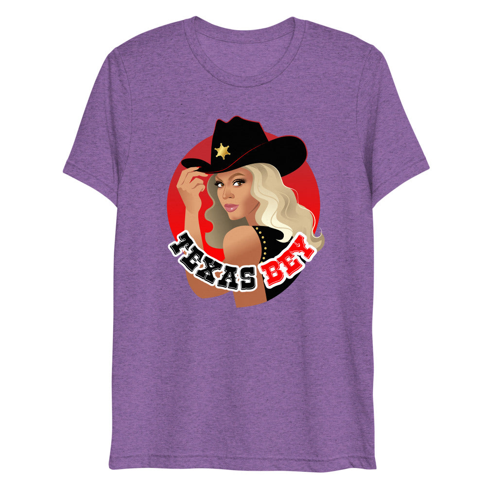 Debut garment mockup | Texas (Triblend) | Purple Triblend