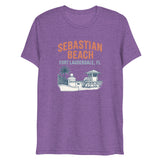 Debut garment mockup | Sebastian Beach (Triblend) | Purple Triblend