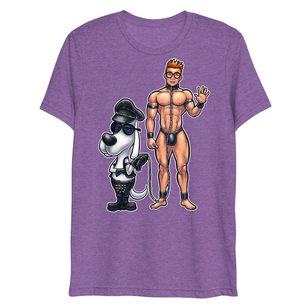 Debut garment mockup | Wag the Pup (Triblend) | Purple Triblend