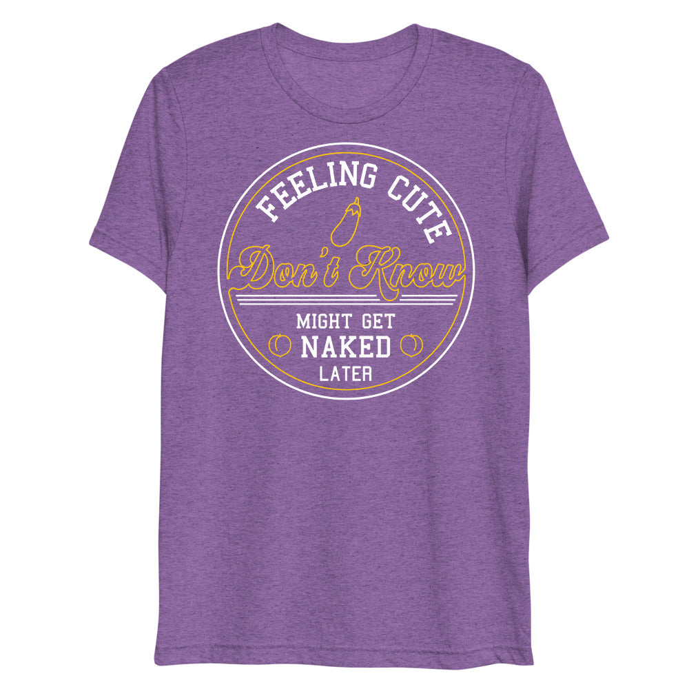 Debut garment mockup | Feeling Cute IDK (Triblend) | Purple Triblend