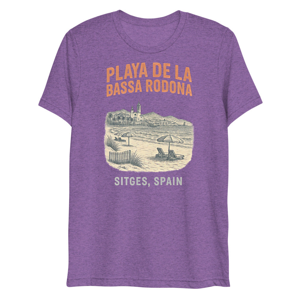 Debut garment mockup | Playa de la Bassa Rodone (Triblend) | Purple Triblend