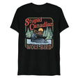 Debut garment mockup | Wolf Bird (Triblend) | Solid Black Triblend