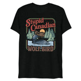 Debut garment mockup | Wolf Bird (Triblend) | Solid Black Triblend